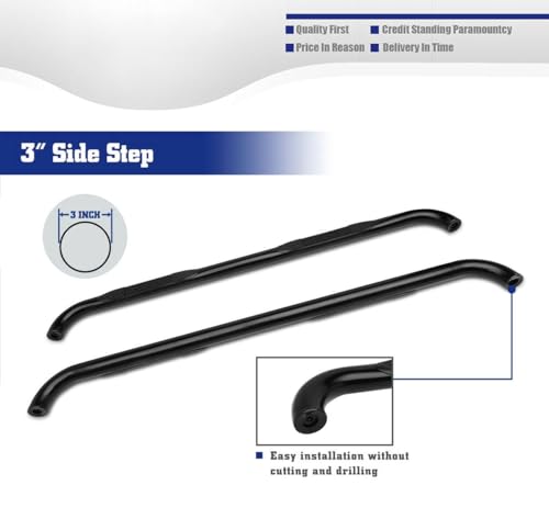 Estribos laterales para Chevy Silverado 1999-2019 3" negros miniatura 6