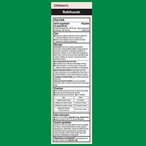 Robitussin Elderberry Cough + Chest Congestion Dm Children's Cough Medicine, Chest Congestion Relief And Cough Syrup - 4 Fl Oz #TOP5