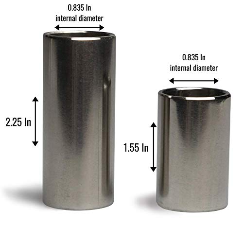 Guitarx X120 - Guitar Slide 2-Pack Long And Short Set - Rust Resistant Metal Guitar Slides For Guitars, Banjo, And Mandolin - Finger Slide Guitar Tube Style - True Tone, Great Intonation And Sustain #TOP1