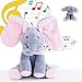 N / A Elefante Juguete Eléctrico Orejas Música Bebé Bebé Niños Animal Escondite Gato Apaciguar Muñeca Elefante Perro Conejo Peluche Polvo de Ceniza