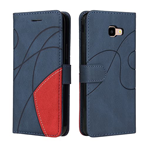 Samsung J4 Plus Case Geometric, Shockproof Wallet Case PU Leather with Card Holder Stand Magnetic Scratchproof Protect Folding Flip Phone Case for Samsung Galaxy J4 Plus Cover Women Men, Blue