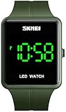Reloj LED digital. Resistente a los golpes, tiempo militar de 12 horas/24 horas y funciones de retroiluminación LED hacen que sea perfecto para todo tipo de deportes y uso diario.