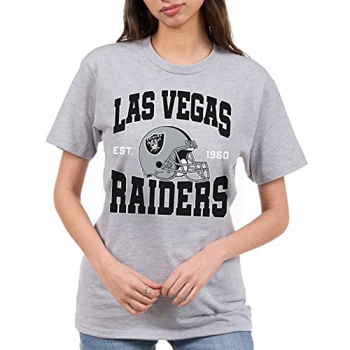 Junk Food NFL - Las Vegas Raiders Team Helmet Adult SS T-Shirt Heather Grey by Junk Food - Used condition - Image 2