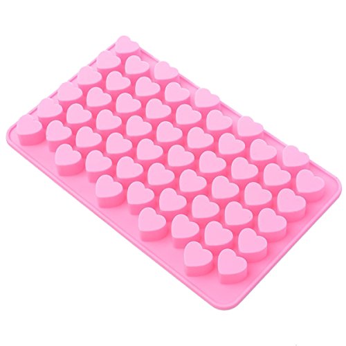 TINKSKY Mini Heart Shape Silicone Ice Cube Chocolate Mold (Pink)