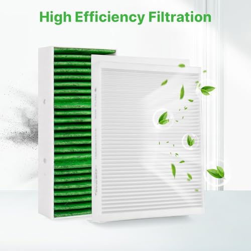 Image of 2PCS Cabin Air Filter Set Fit for 2016-2019 GLE400 GLE350 GLE550e GLE43 | 2012-2015 ML350, 2017-2019 GLS450 GLS550, 2013-2016 GL450 GL550, 1668300318, 1668300218, 99% Filtration Efficiency