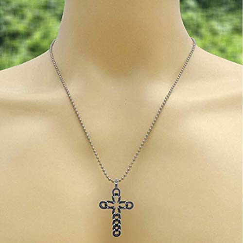 Tribal Western Cowboy Lucky Horseshoe Cross Protection Amulet Pewter Men's Women's Pendant Necklace Charm For Men Women Unisex Boys Girls W Silver Ball Chain #TOP3