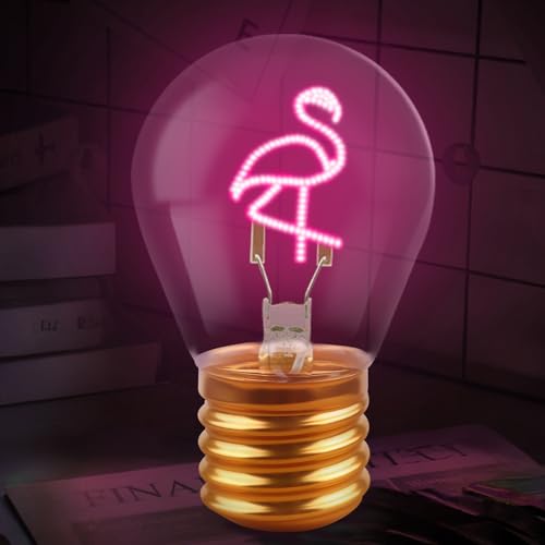 TUZELIYA Flamingo Deko - Flamingo Geschenk für Kinder - Tischlampe in Form einer Glühbirne für Schlafzimmer, Spielzimmer, Bar, Party - Geschenke für Geburtstag Weihnachten
