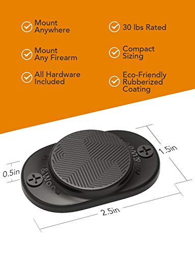 Hill & Wood Gun Magnet [1-Pack] | 75 Lbs Rated | And [2-Pack] | 30 Lbs Rated | And [2-Pack] | 48 Lbs Rated | Rubber Coated Magnetic Gun Mount Gun Magnet-Concealed Gun Holder For Car, Handgun, Pistol, #TOP2