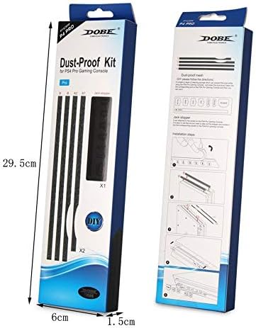 Dust-Proof Cover Filter Mesh Jack Stopper Pack Dustproof Kits Suitable for Playstation 4 Pro PS4 Slim Gaming Console Black