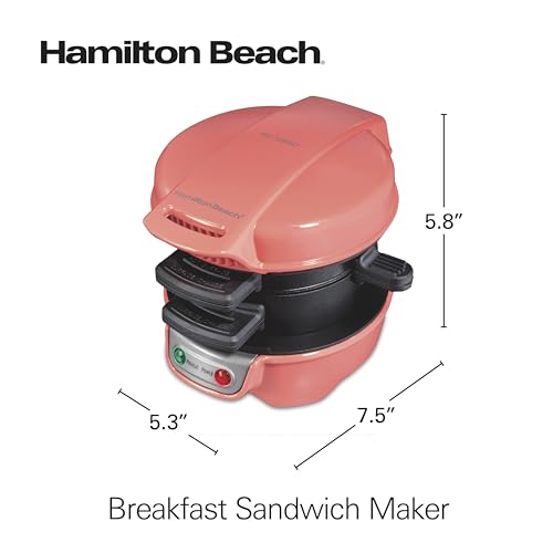 image for Hamilton Beach Breakfast Sandwich Maker with Egg Cooker Ring, Customiz