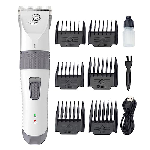 Cortadora de pelo eléctrica, kit profesional de aseo para perros, afeitadoras de pelo impermeables, herramientas completas de aseo para perros para cortes de pelo fáciles, mantiene sin esfuerzo la