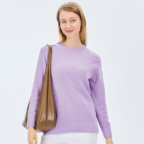 Image of Simple&Opulence Women's Chenille Sweater Crewneck Long Sleeve Pullover Ribbed Cuff Hem Round Neck Jumper Tops