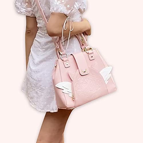 BelugaDesign Sakura Purse | Cute Pastel Pink Kawaii Girls Women Crossbody Shoulder Bag | Princess Cardcaptor Moon Anime Heart Wing Handbag | Faux Leather Vegan Birthday Gift with Straps and Pockets3