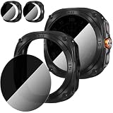 Suoman 2+2 Pack for Samsung Galaxy Watch 7/8 Ultra 47mm (2024/2025) Case,Privacy Tempered Glass Screen Protector, All-Round TPU Protective Cover Bumper-Black+Black