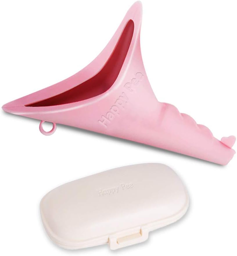 ASEOK Female Portable Urination Device - Lets You Pee Standing Up，Discreet Reusable Urinal Funnel for Women - Perfect for Outdoor Activities, Camping, Hiking, Festivals,Includes Carry Box (Pink)