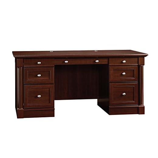 Sauder Palladia Executive Desk, Select Cherry finish