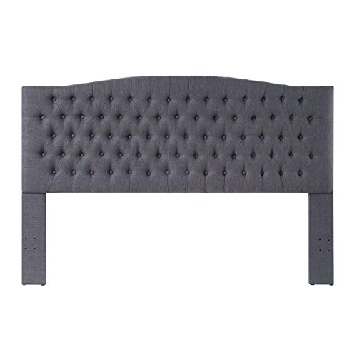 24Kf Linen Upholstered Tufted Button King Headboard And Comfortable Fashional Padded King/California King Size Headboard- Dark Gray #TOP2