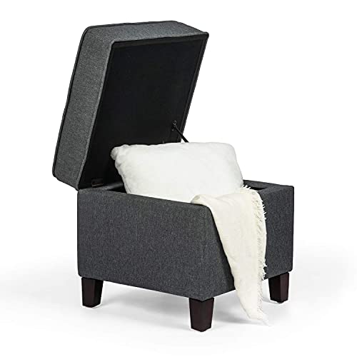 Edeco Ottoman with Storage, 17Inch High Fabric Foot Stools Ottoman