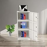 3 Door Vertical Stackable White Storage Cabinet with Lock, Anti-Failing Device, Metal Lcoker, Organi