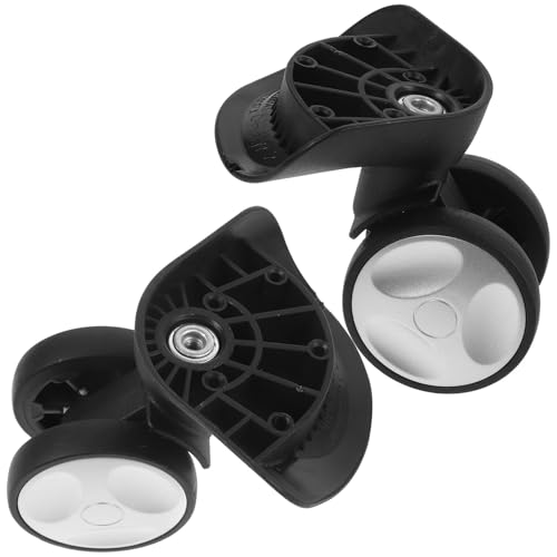 BCOATH Ruedas Giratorias para Maleta de Viaje 1 Par Ruedas Pequeñas de Plástico Negro Repuesto para Reparación Maletas Equipaje Rotación 360° Uso Viaje