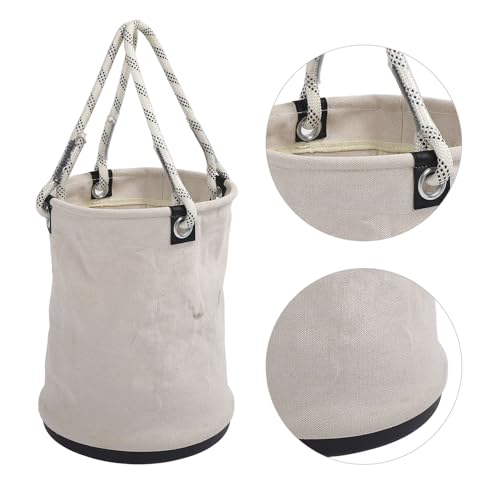 Canvas Tool Bucket Heavy Duty 30KG Load Capacity for Maintenance Work (White) - Image 3