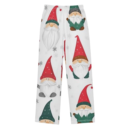 Lovely Gnome Merry Christmas Boys Long Pants Soft Trousers Elastic Waist Kids Lounge Bottoms with Pockets S-XL