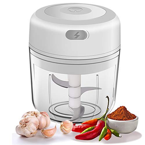Electric Mini Garlic Chopper, Portable Food Chopper Garlic Cutter Garlic Masher, USB Charging Garlic Chopper for Kitchen Baby Food Grinder 250ml 1 Gallery Image