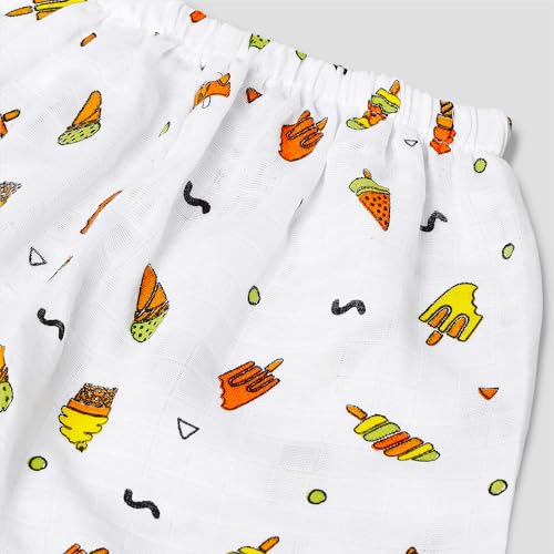 Image of The Boo Boo Club Muslin Jhabla and Short Set 100% GOTS Certified Organic Cotton | Sleeveless Button Vest | Summer Wear Set