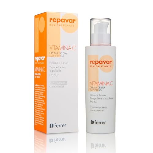 Repavar Revitalizante - Crema Facial de Día con Acción Hidratante - Elaborada con Vitamina C y Pollustop - Protege tu Piel de la Contaminación y Previene los Signos del Envejecimiento - 50 ml