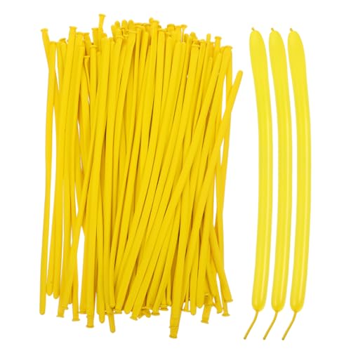 UKCOCO Globos Largos Para Modelar y Decoración Festiva, Paquete De 100 Unidades Amarillos, Globos De Látex Resistentes y Gruesos, Ideales Para Fiestas, Bodas y Manualidades Creativas