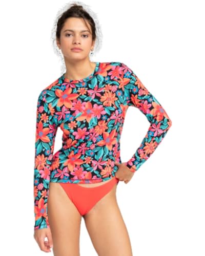 Roxy-Womens-Long-Sleeve-Rashguard--UPF-50-Sun-Protection-Swim-Surf-Beach-Volley-Yoga-Quick-Dry-Swim-Shirt Roxy Womens Long Sleeve Rashguard – UPF 50+ Sun Protection, Swim, Surf, Beach Volley, Yoga, Quick-Dry Swim Shirt - Image 1