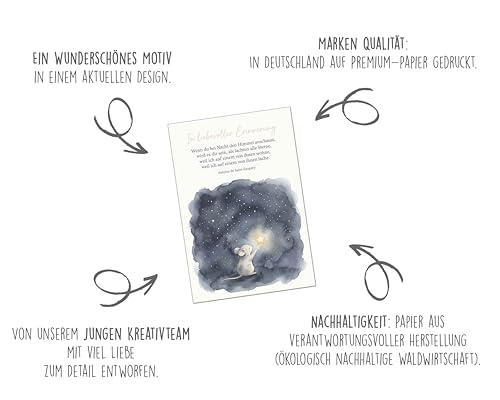 Edition Seidel Premium Trauerkarte mit Umschlag. Beileidskarte Kondolenzkarte Klappkarte Karte Spruch In liebevoller Erinnerung Gedenken Anteilnahme Mitgefühl Trost Liebe Kraft (T1333 SW026)