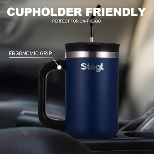 Image of Tumbler with Straw - 900ML Insulated Coffee Tumbler with Handle | Keeps Drinks Hot 12h Cold 24h | Leakproof Travel Sipper for Office Gym