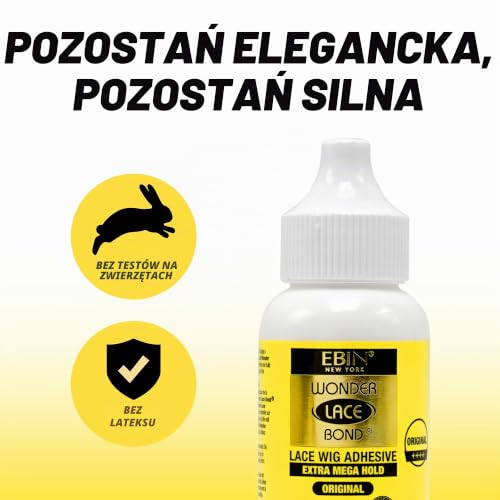 Ebin New York Wonder Bond koronkowa peruka samoprzylepna Extra Mega Hold 35 ml