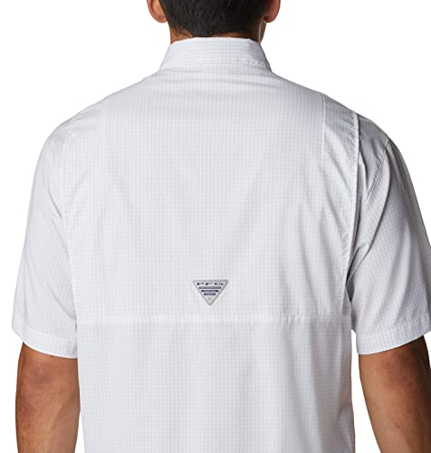 Columbia Camiseta masculina de manga curta Super Tamiami, xadrez cinza, PP