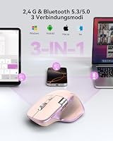 TECKNET Bluetooth kabellose Maus(BT 5.3/5.0+2,4G), Seitliches Mausrad – Ansicht 2
