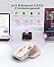 TECKNET Bluetooth kabellose Maus(BT 5.3/5.0+2,4G), Seitliches Mausrad, Superschnelles Scrollen, Wiederaufladbare Ergonomische, Maus Silent Mouse 4800 DPI, 7 Tasten, für Mac OS,Windows, Rosa