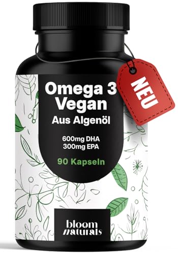 Bloom Naturals Algenöl Omega-3 Vegan Kapseln Hochdosiert