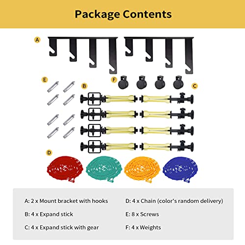 Selens Sistema de soporte de pared para fotografía de 4 rollos, soporte de fondo manual, sistema de soporte para estudio fotográfico, montaje en pared, incluye (4) cadenas, (2) ganchos individuales, - imagen 7