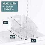 YouCopia RollOut Fridge Drawer 6", BPA-Free Clear Rolling Refrigerator Organizer Bin with Adjustable Dividers and Handles for Produce, Food, Meal and Snack Storage - Image 2