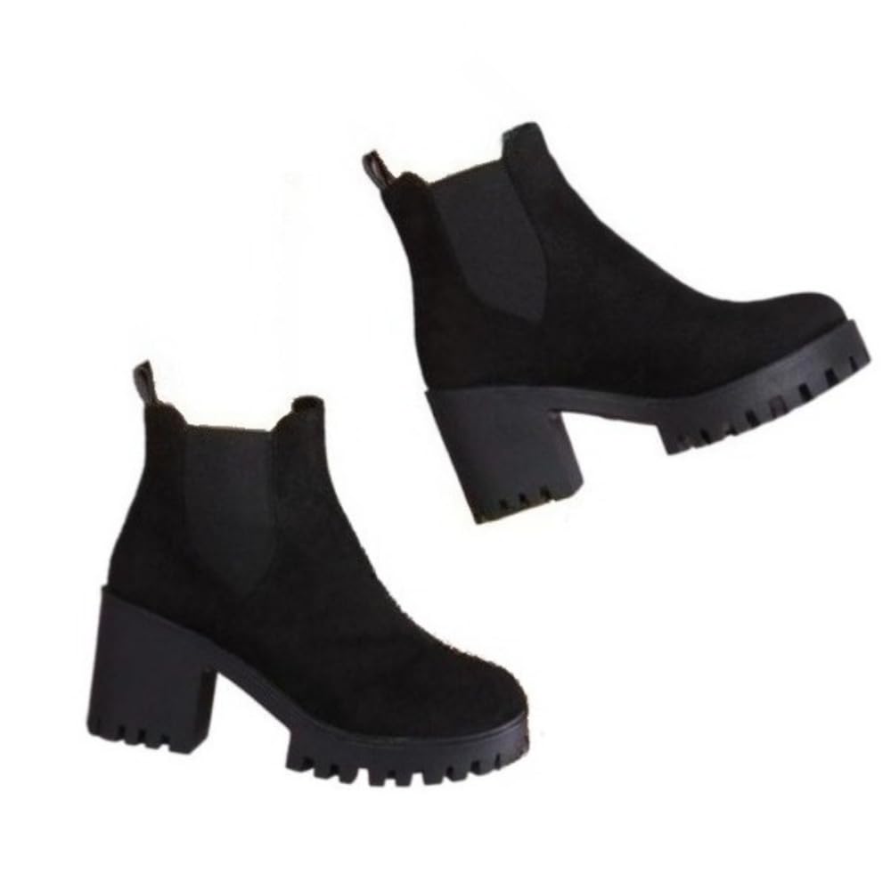Womens Fashionable Solid Chelsea Boots Casual Comfortable Ankle Boots for Daily Wear Female All-match Trendy Shoes for Fall
