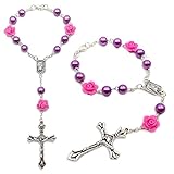 Car Rosary, Rearview Mirror Catholic Beads Rosary Woman Men Car Rosary Catholic Beads Rose Car Medal...