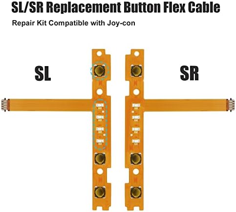 2-Pcs SL i SR Przycisk Klucz Flex Kabel, SL/SR Sync Przycisk Wstążka Flex Kabel ze Śrubokrętem Zestaw Kompatybilny z Nintendo Switch Joy-Con Controller