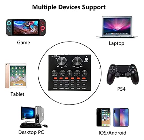 Kondensatormikrofon-Bundle Mit Live-Soundkarte, Bm-800-Mikrofon-Kit Mit Verstellbarem Mikrofonarm-Ständer Schreibtisch… – Bild 8