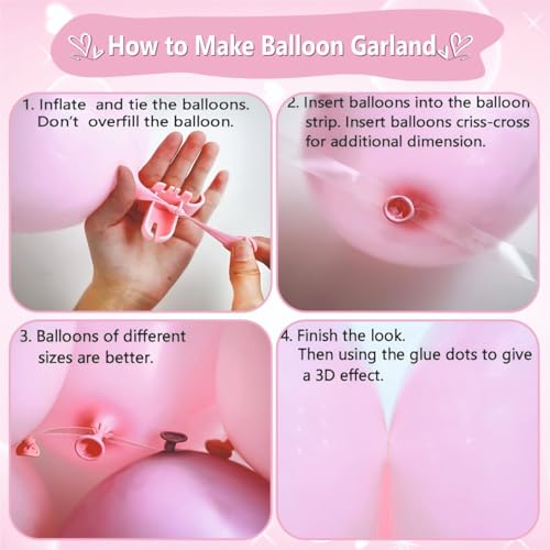 Image of Happy Birthday Balloons Decoration Kit - 41 pcs Pink, White & Silver Chrome Balloons Garland Set for Birthday Decoration | Birthday Party Decoration Set for Celebrations for Kids & Girls