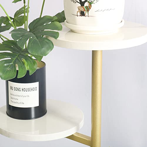 Hainarvers Gold Metal Plant Stand Indoor Outdoor, Marble 5Tier H49Inch Tall Planter Stand Corner Flower Pot Holder Multiple Shelves Plant Display For Patio Garden Living Room（5Tier Gold） #TOP7