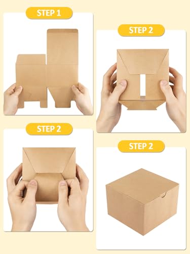 Eupako Brown Gift Boxes 5X5X3.5 25 Pack Kraft Paper Gift Boxes With Lids For Gifts, Crafting thumb #2