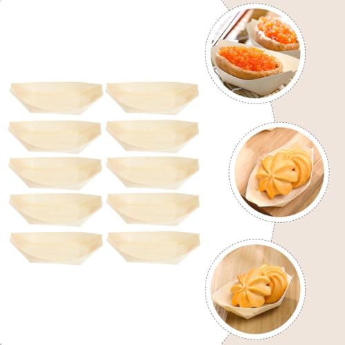 Platos desechables de madera para sushi 6 in, paquete 100 uds miniatura 3