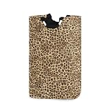 ALAZA Large Laundry Basket Leopard Print Animal Cheetah Laundry Bag Hamper Collapsible Oxford Cloth Stylish Home Storage Bin with Handles, 22.7 Inch