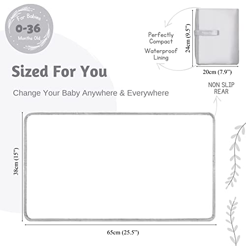 Precious Snuggle Portable Diaper Changing Pad | Waterproof Foldable Baby Changing Mat - Unisex Lightweight Changing Pad - Large Surface - Small & Compact | Double Wipeable Sides (Simple) #TOP1